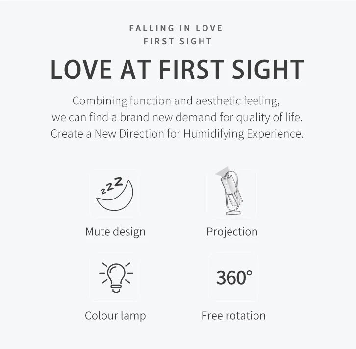 Magic Shadow USB Air Humidifier – Ultrasonic Mist Maker with Projection Night Light
