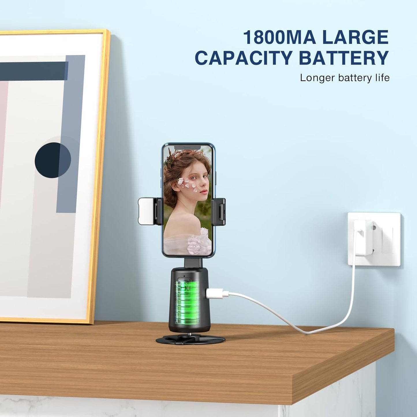 360° AI Face Tracking Tripod – Smart Auto-Follow Phone Stand