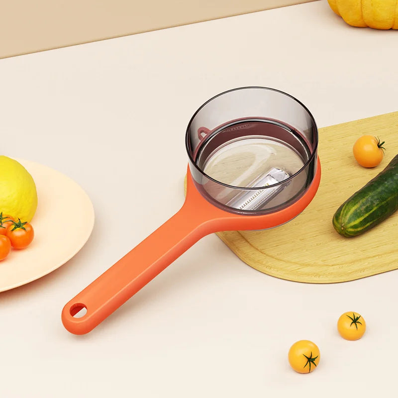 Multi-Functional Kitchen Peeler with Built-in Storage Bucket – Fruit & Vegetable Peeler Knife with Scraper