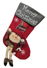 Christmas Stocking – Santa, Reindeer, or Snowman Applique with Long Legs