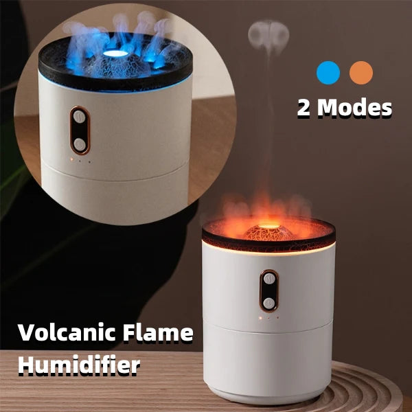Volcanic Flame Aroma Diffuser & USB Portable Humidifier – Jellyfish LED Night Light Air Freshener