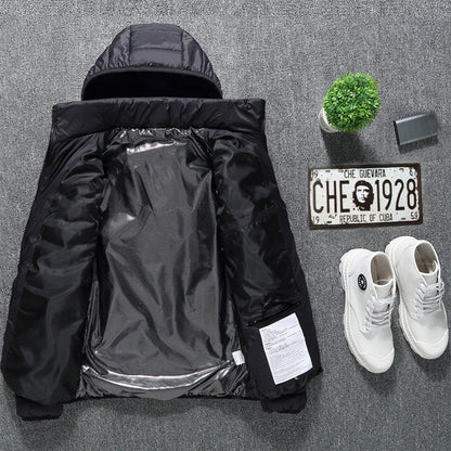 Men’s USB Electric Heated Jacket – Insulated Puffer Winter Coat with Detachable Hood | heated jacket