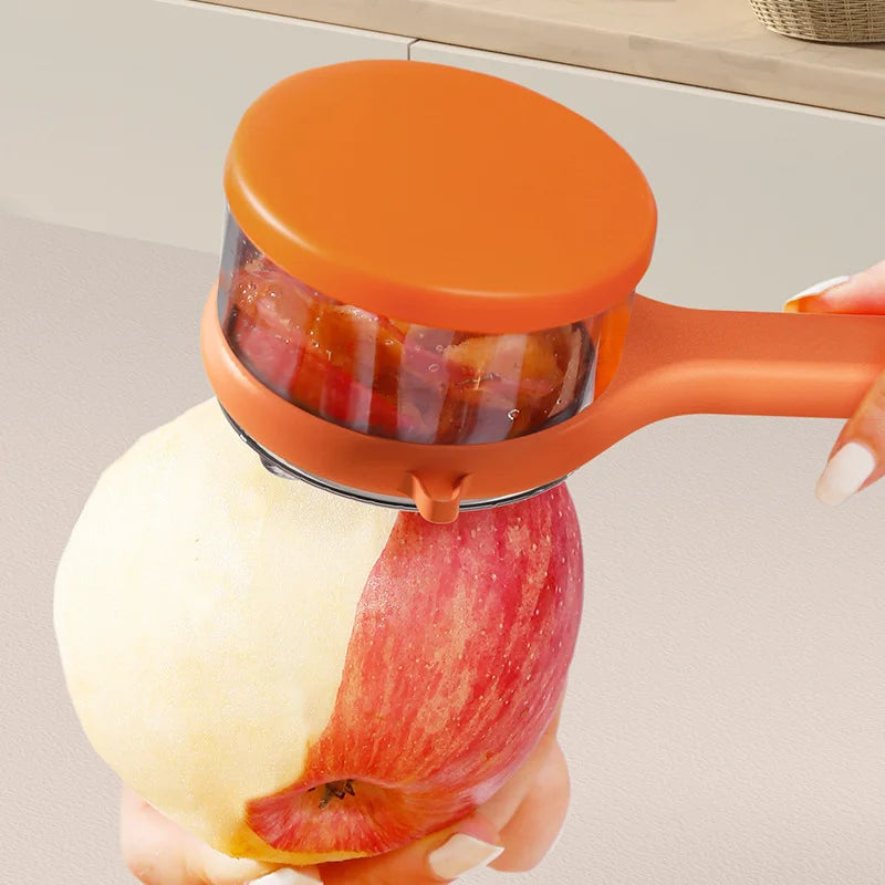Multi-Functional Kitchen Peeler with Built-in Storage Bucket – Fruit & Vegetable Peeler Knife with Scraper
