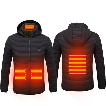 Men’s USB Electric Heated Jacket – Insulated Puffer Winter Coat with Detachable Hood | heated jacket