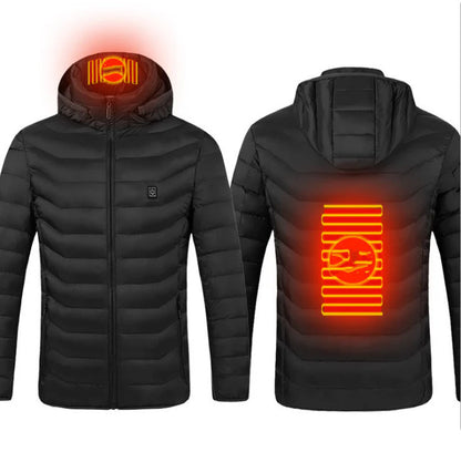 Men’s USB Electric Heated Jacket – Insulated Puffer Winter Coat with Detachable Hood | heated jacket