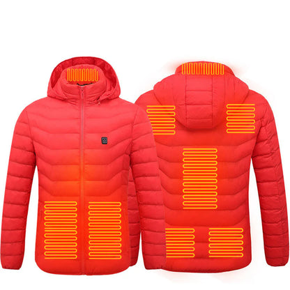 Men’s USB Electric Heated Jacket – Insulated Puffer Winter Coat with Detachable Hood | heated jacket