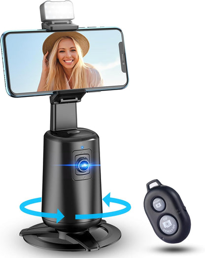 360° Auto FaceTracking Gimbal & Smart Phone Stand – AI Motion Tracking Tripod for Vlog, TikTok & Live Video