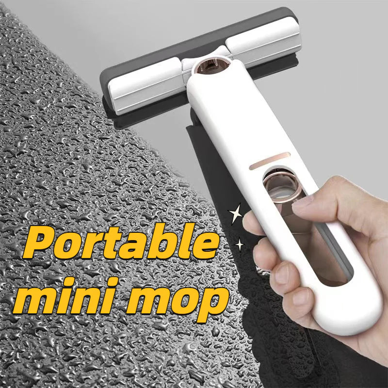 Portable SelfSqueeze Mini Mop – HandsFree Absorbent Cleaning Tool for Home, Car & Windows