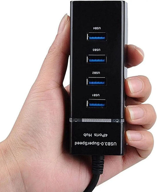 Portable 4in1 USB Hub Splitter – MultiPort Adapter for Laptop & Desktop