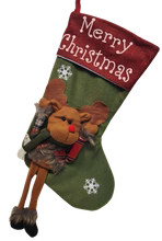 Christmas Stocking – Santa, Reindeer, or Snowman Applique with Long Legs
