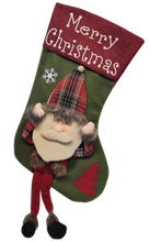 Christmas Stocking – Santa, Reindeer, or Snowman Applique with Long Legs