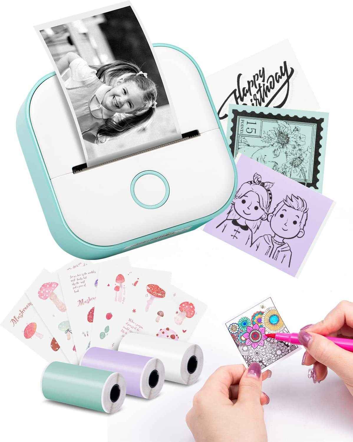 Mini Thermal Label Printer – Portable Bluetooth Photo & Sticker Printer