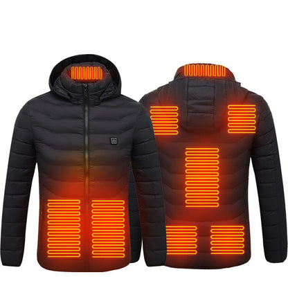 Men’s USB Electric Heated Jacket – Insulated Puffer Winter Coat with Detachable Hood | heated jacket